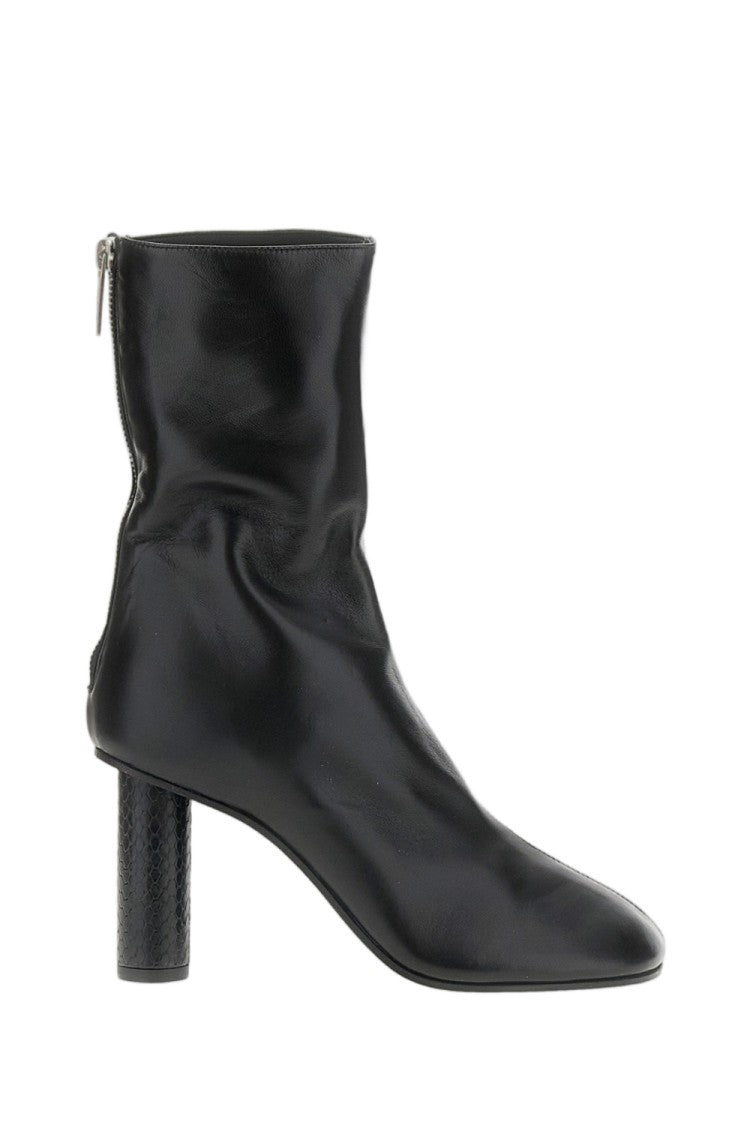 Paris Texas Black Alice Python-Print Nappa Leather Ankle Boots