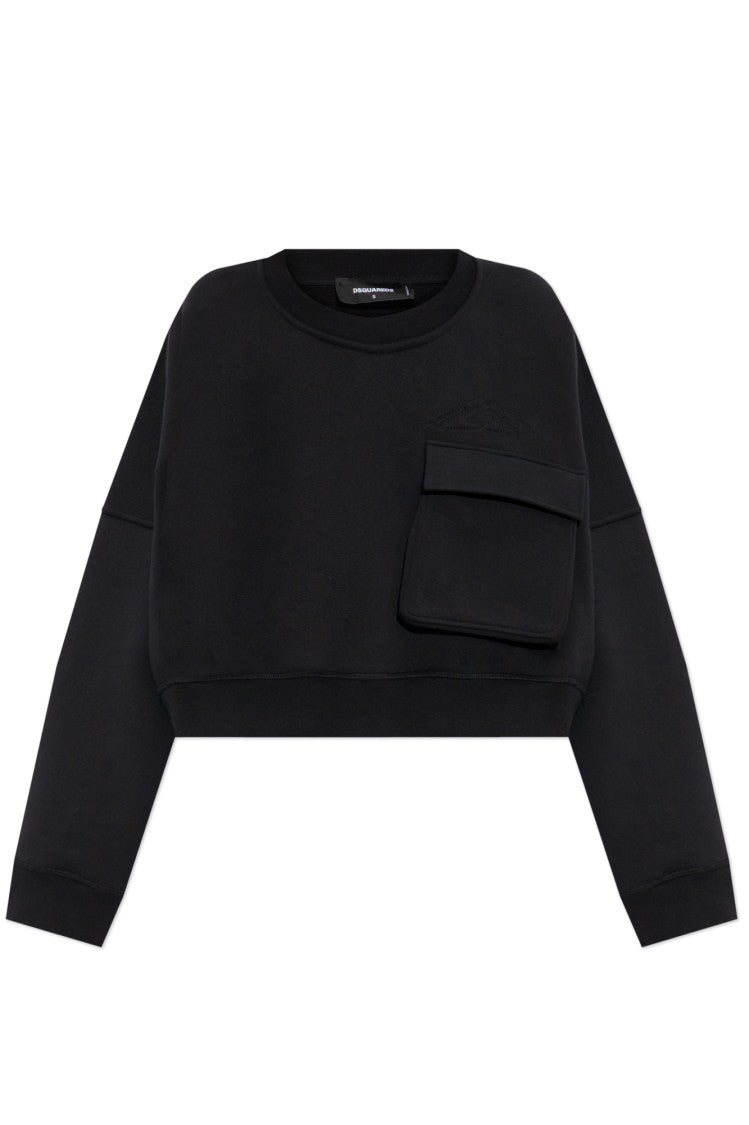 Dsquared2 Modern Cropped Sweatshirt With Large Pocket