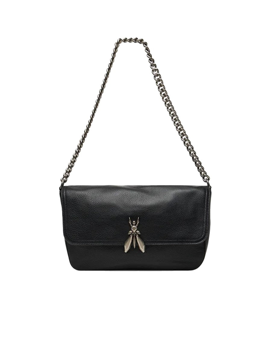Patrizia Pepe Textured Calf Leather Shoulder Bag With Chain Strap