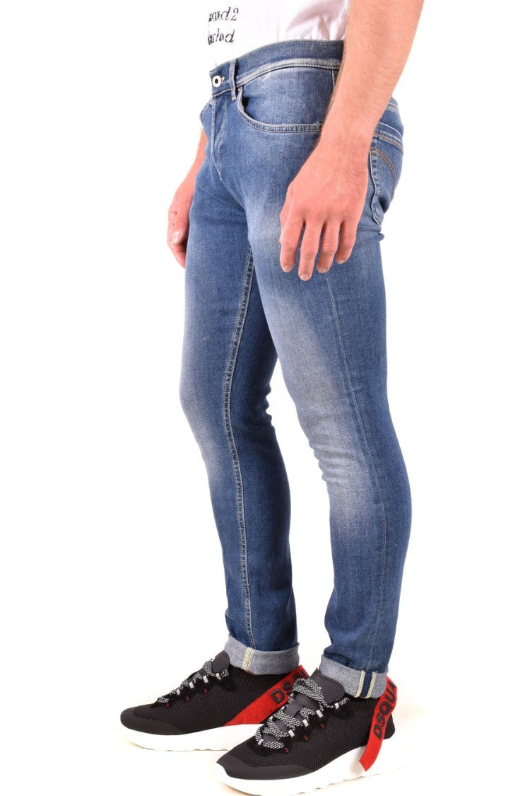 Dondup Slim Fit Denim Jeans With Classic Blue Wash