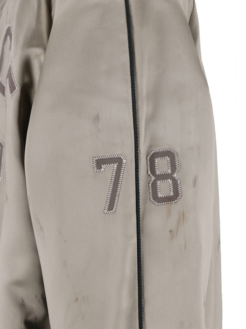 Golden Goose Green Button Closure Acetate Bomber Jacket