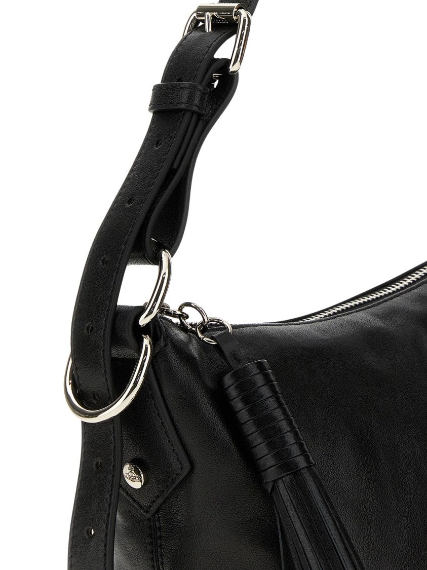 Vivienne Westwood Emma Shoulder Bag Black Leather Shoulder Bag