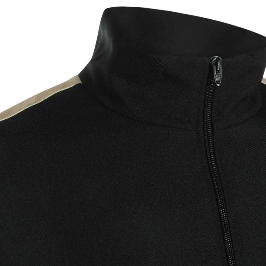 Valentino High Collar Black Sweatshirt With Zip Fastening And Gold Logo Accents