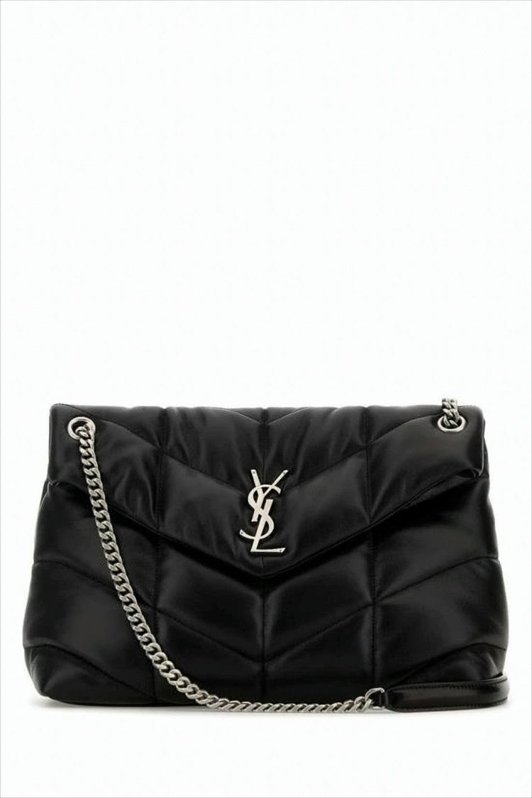 Saint Laurent Quilted Lambskin Crossbody Bag With Chain Strap