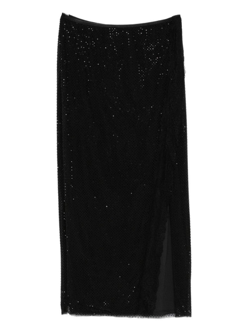 Self-Portrait Fitted Midi Skirt With Subtle Shimmer