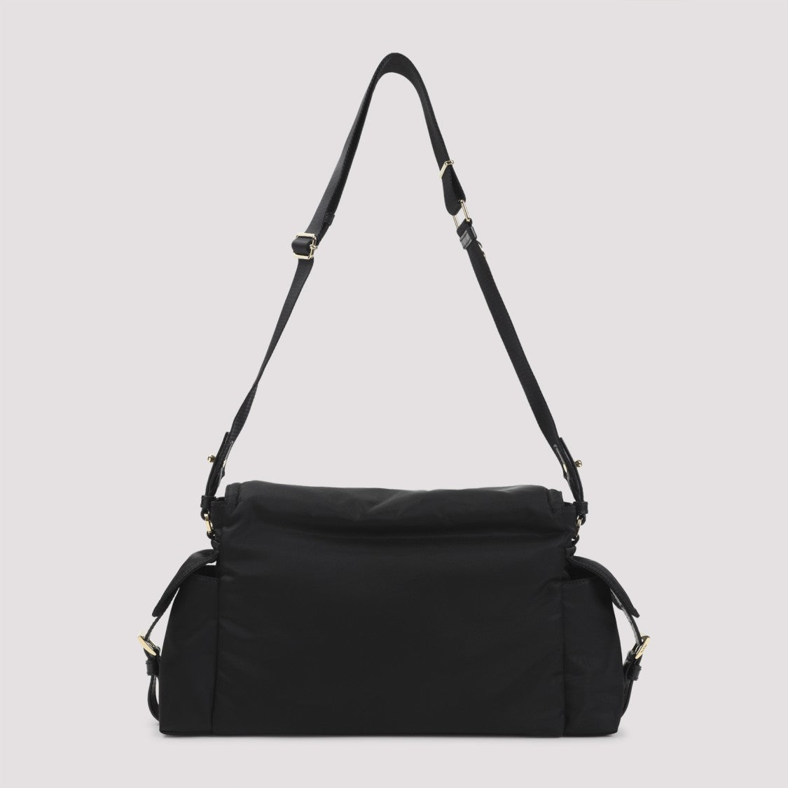 Prada Black Polyamide Handbag With Triangular Logo