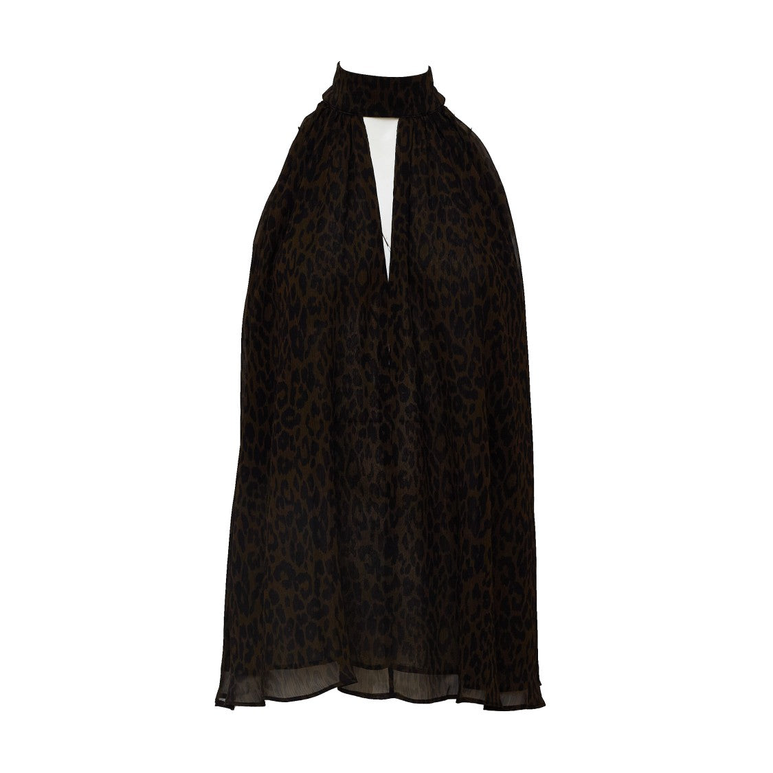 Rotate Fleur Animal Print Halterneck Bow Top