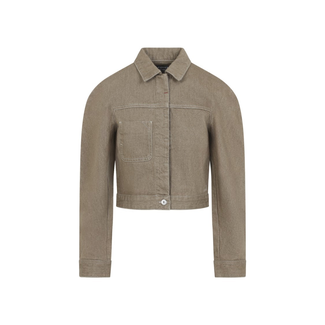 Jacquemus Cropped Brown Jacket With Classic Collar