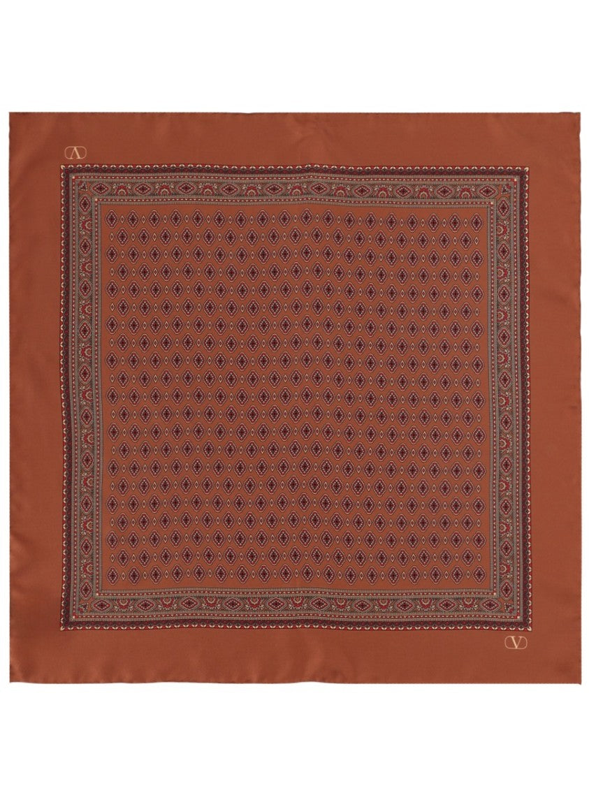 Valentino Garavani Geometric Patterned Silk Foulard