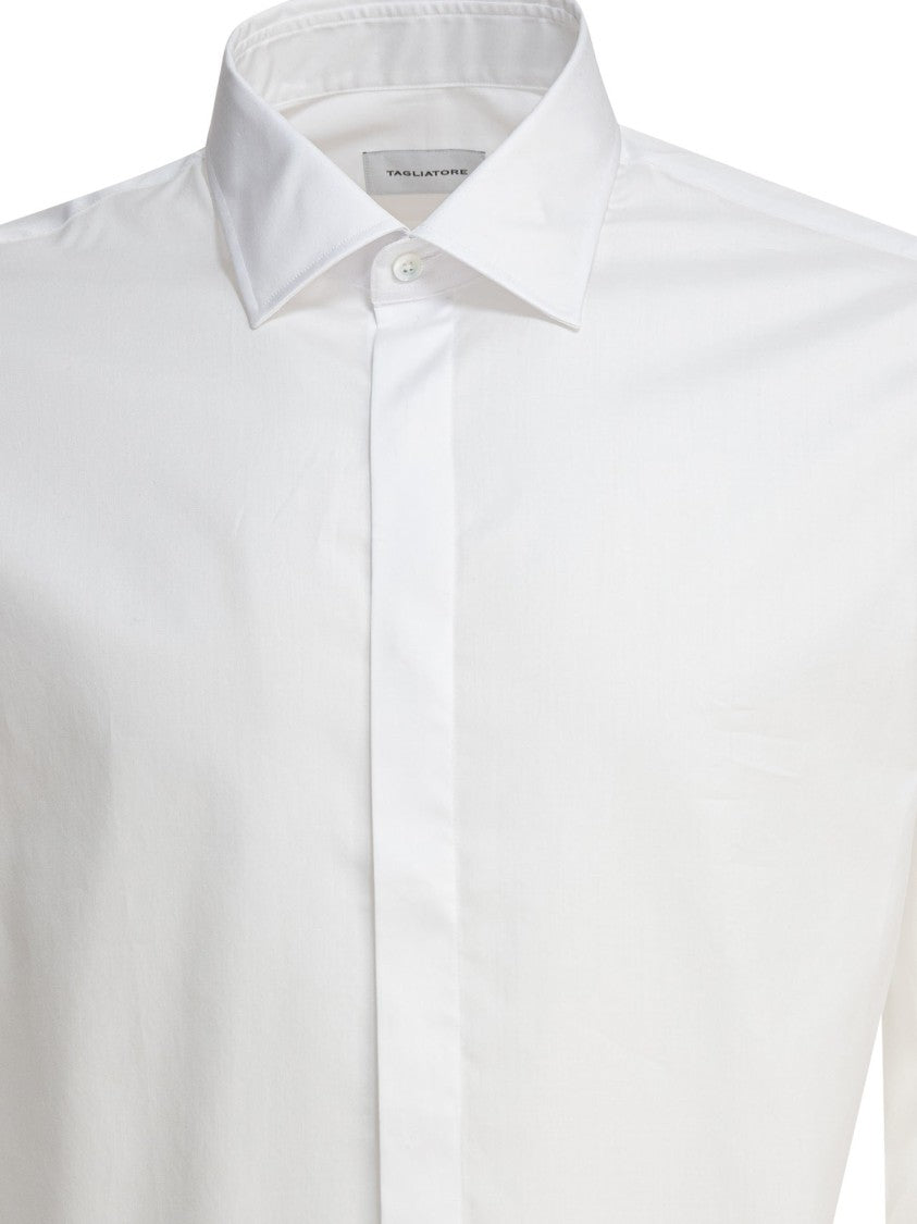 Tagliatore Classic Fit White Cotton Shirt