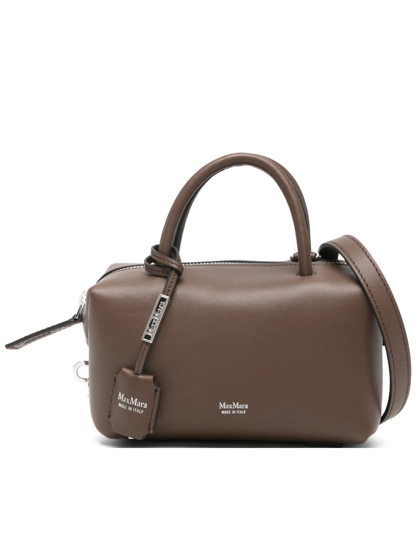 Max Mara Brown Holdalls Structured Leather Holdall Bag