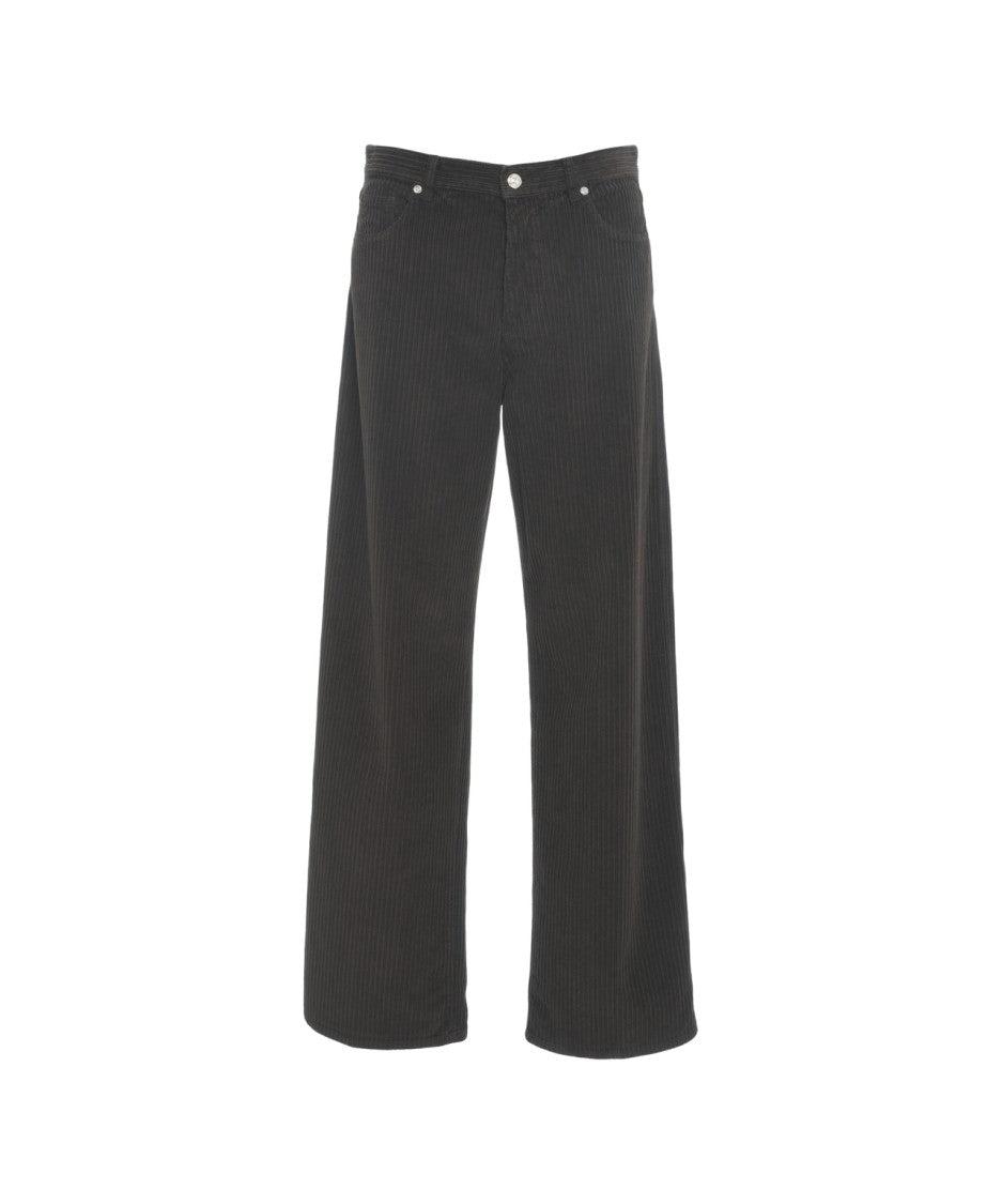 Nine In The Morning Wide-Leg Corduroy Trousers With Five-Pocket Design