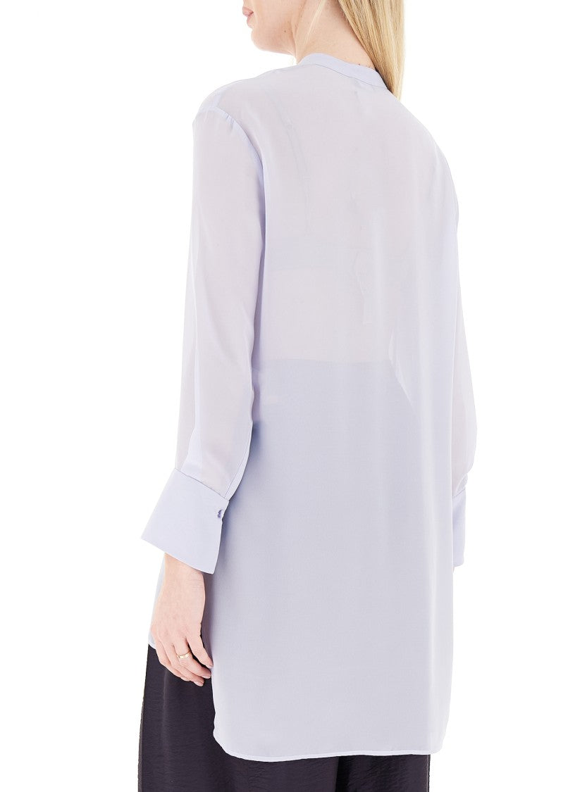 Emporio Armani Maxi Techno Georgette Long Sleeve Shirt