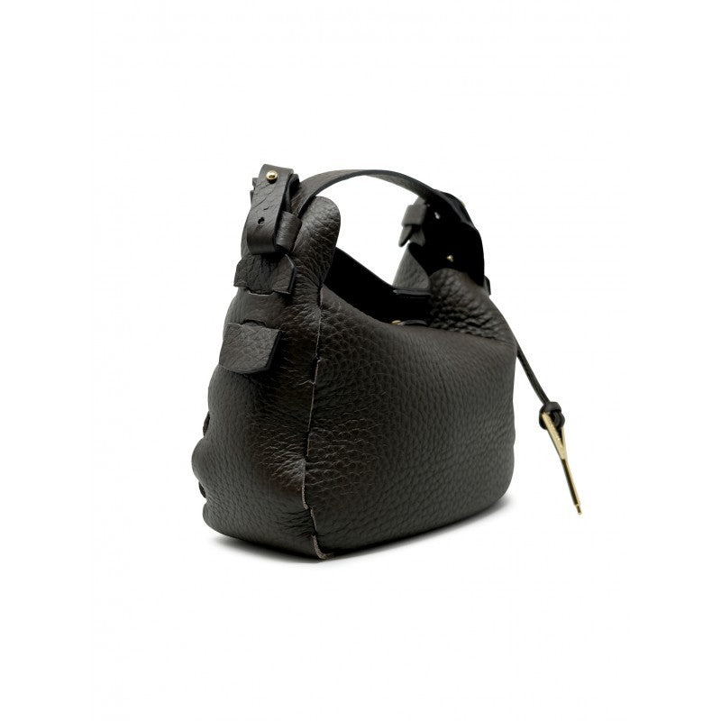 Elena Cardinali Brown Leather Handbag