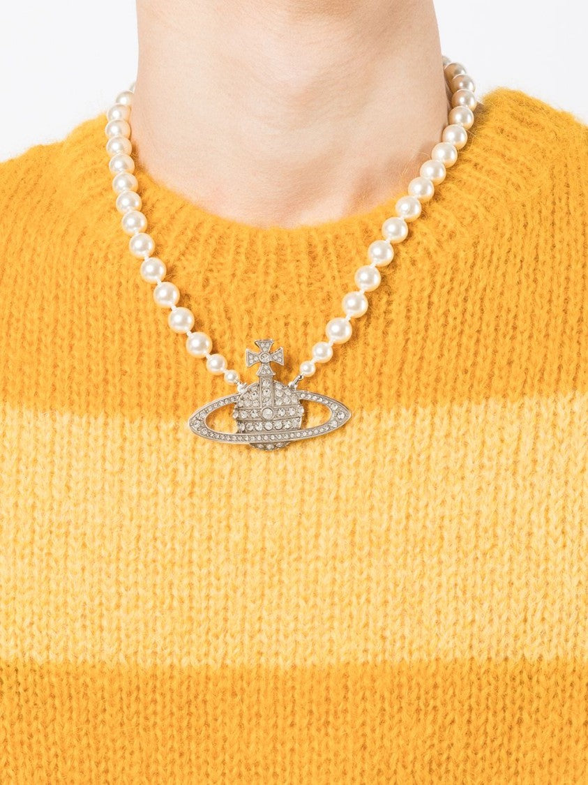 Vivienne Westwood Lustrous Pearl Necklace With Silver-Tone Orb Pendant