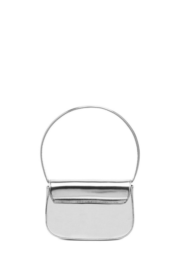 Diesel Silver Metallic Leather Shoulder Bag