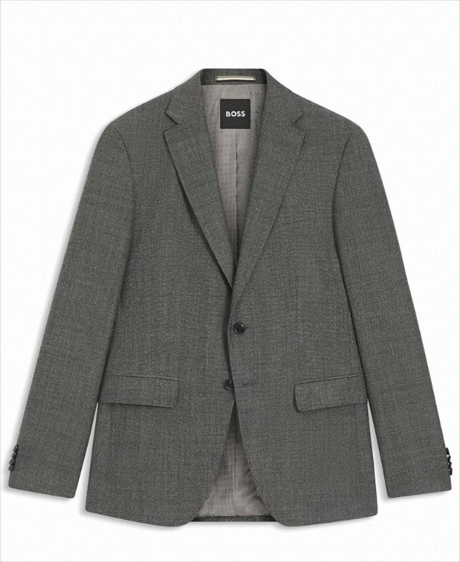 Boss Virgin Wool Jacket With Micro-Pattern
