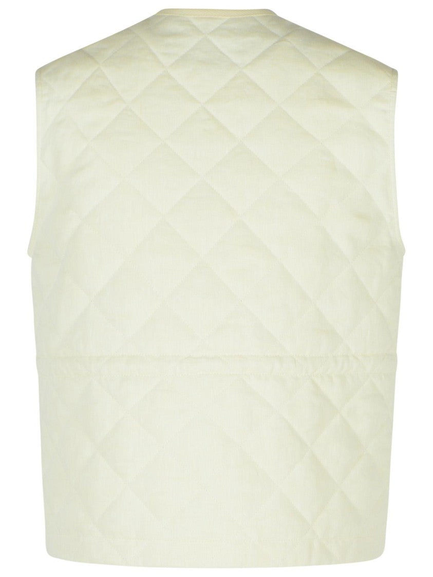 Moncler Vigny' White Linen Vest