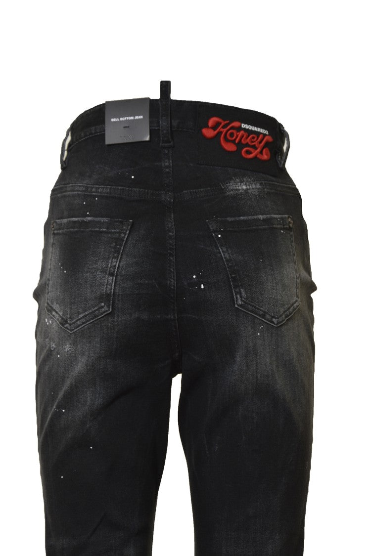 Dsquared2 Belly Bottom Jeans In Black Denim