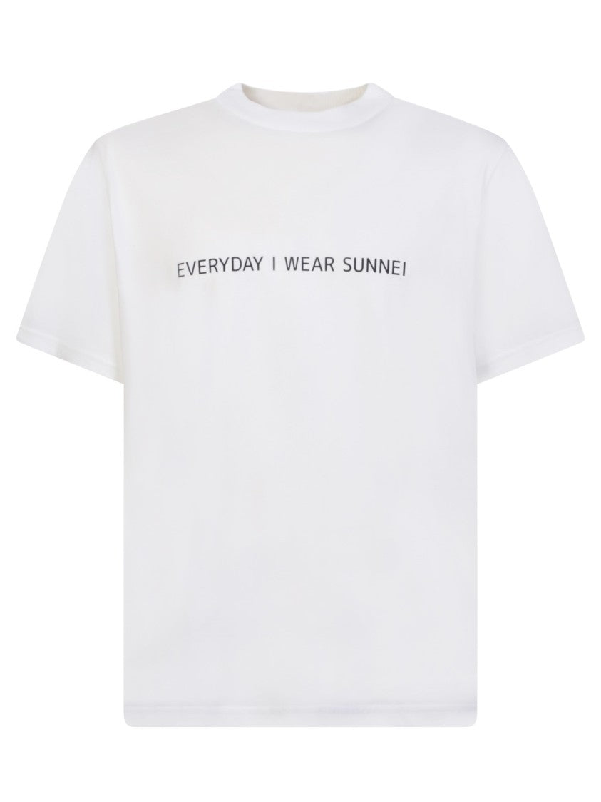 Sunnei White Slogan Print T-Shirt