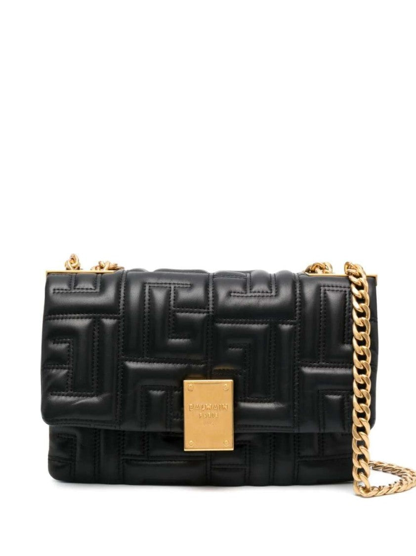 Balmain 1945 Soft Quilted Leather Shoulder Bag