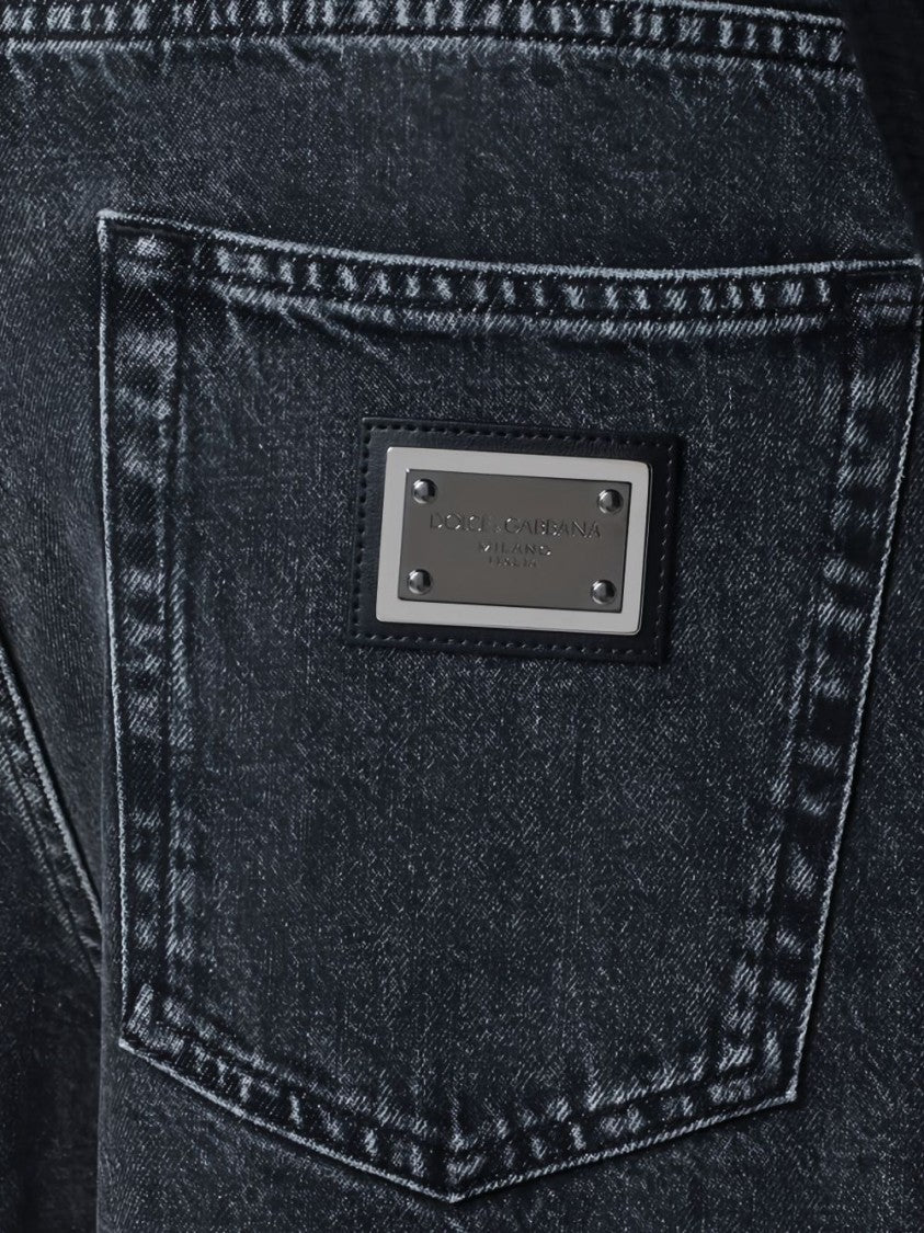 Dolce & Gabbana Straight Leg Black Denim Jeans