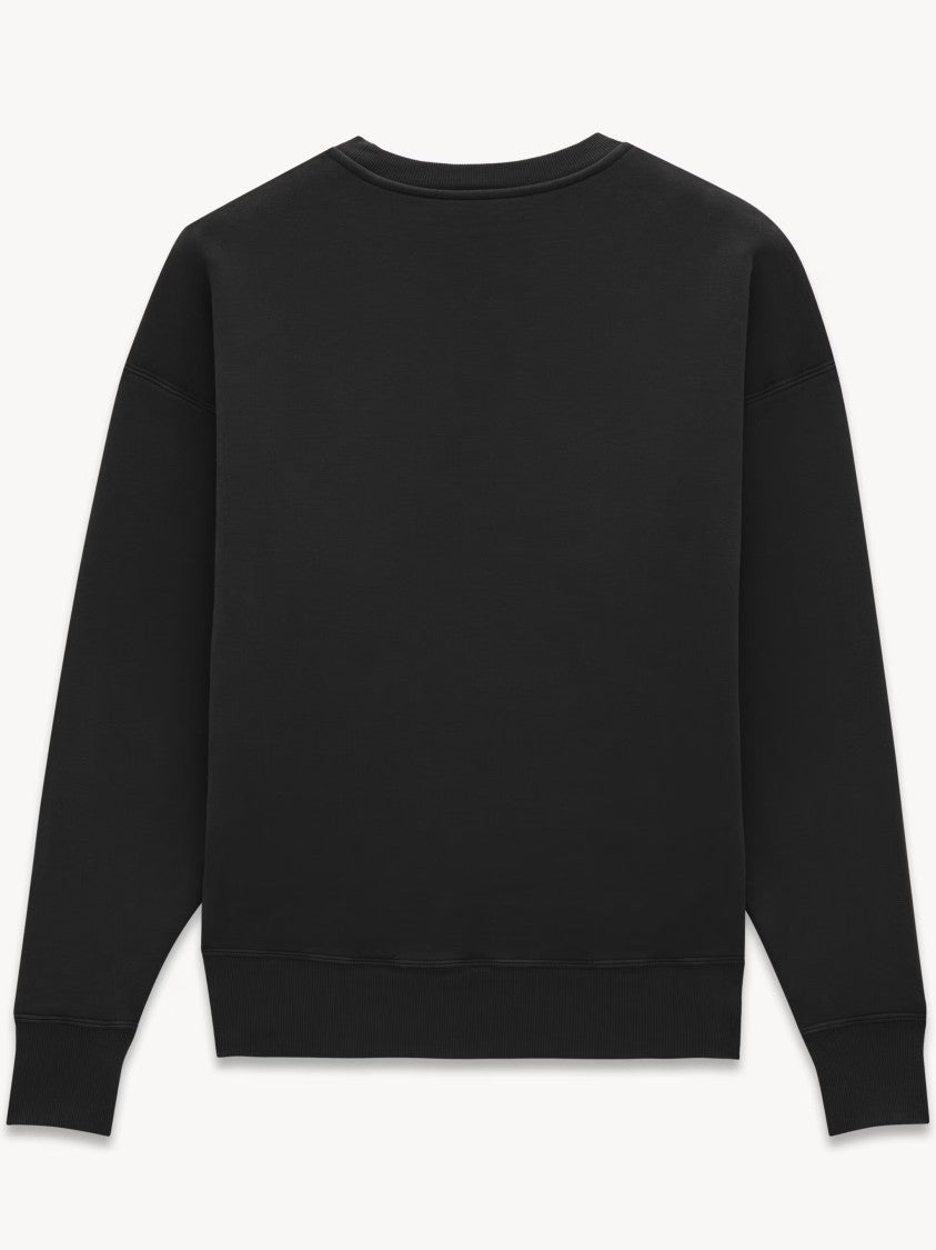 Saint Laurent Black Sweater Oversize Cotton Sweatshirt
