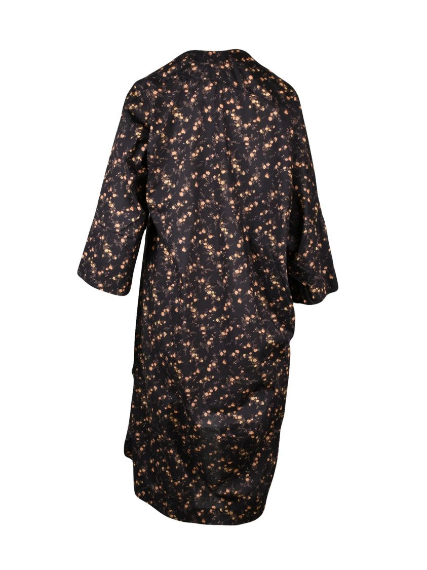 Vivienne Westwood Anglomania Asymmetric Mini Kaftan Dress With Fluid Silhouette And Floral Pattern