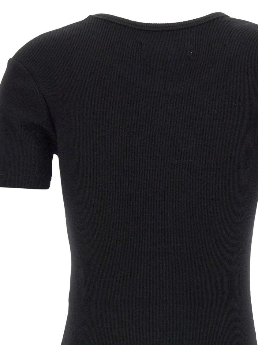Vivienne Westwood Black Short Sleeve Crew Neck Embroidered Top