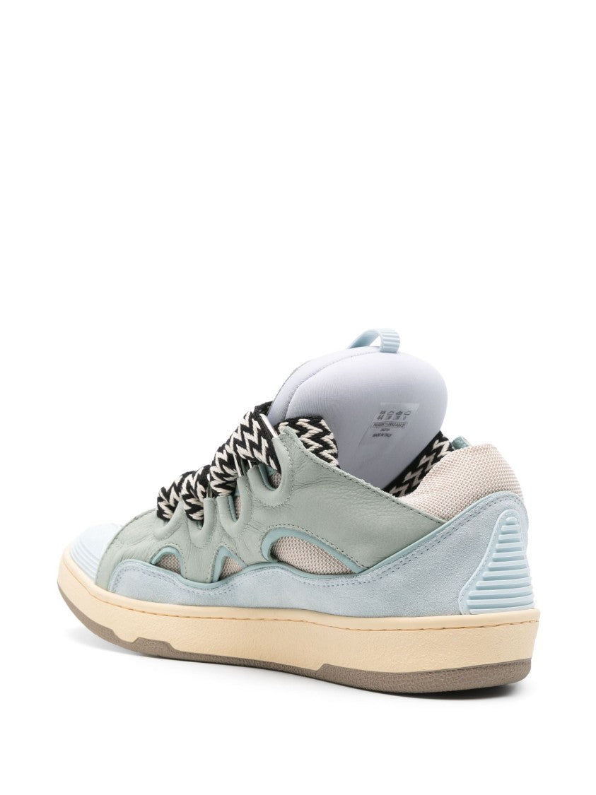 Lanvin Beige Curb Sneakers 90S-Inspired Suede Sneakers