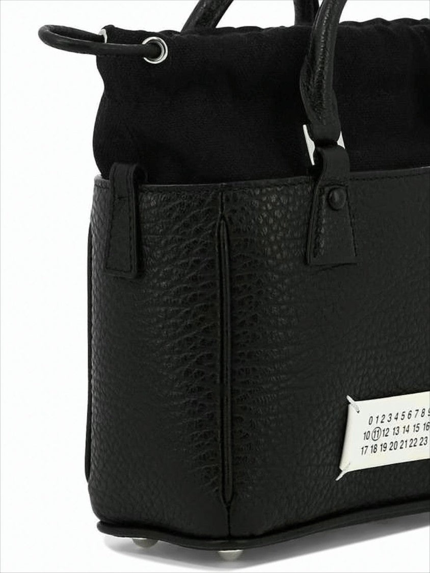 Maison Margiela Textured Calf Leather Bucket Bag With Dual Handles