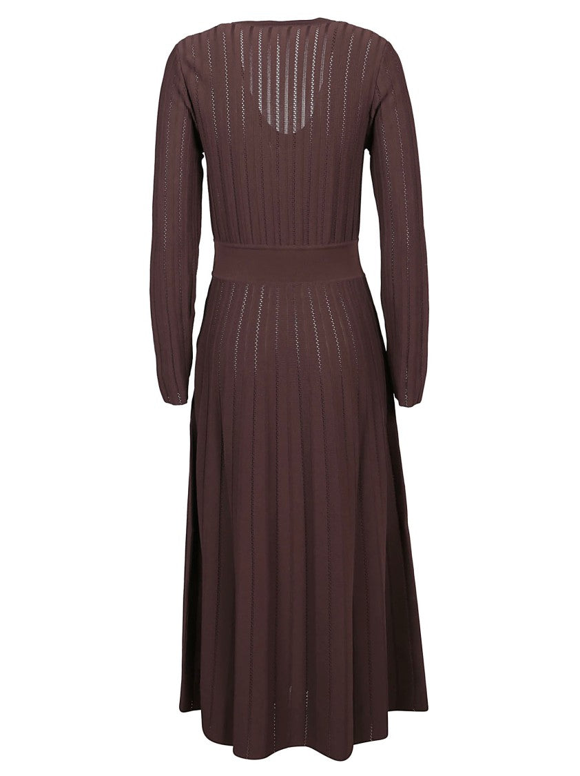 Casasola Pointelle Low Neck Viscose Midi Dress