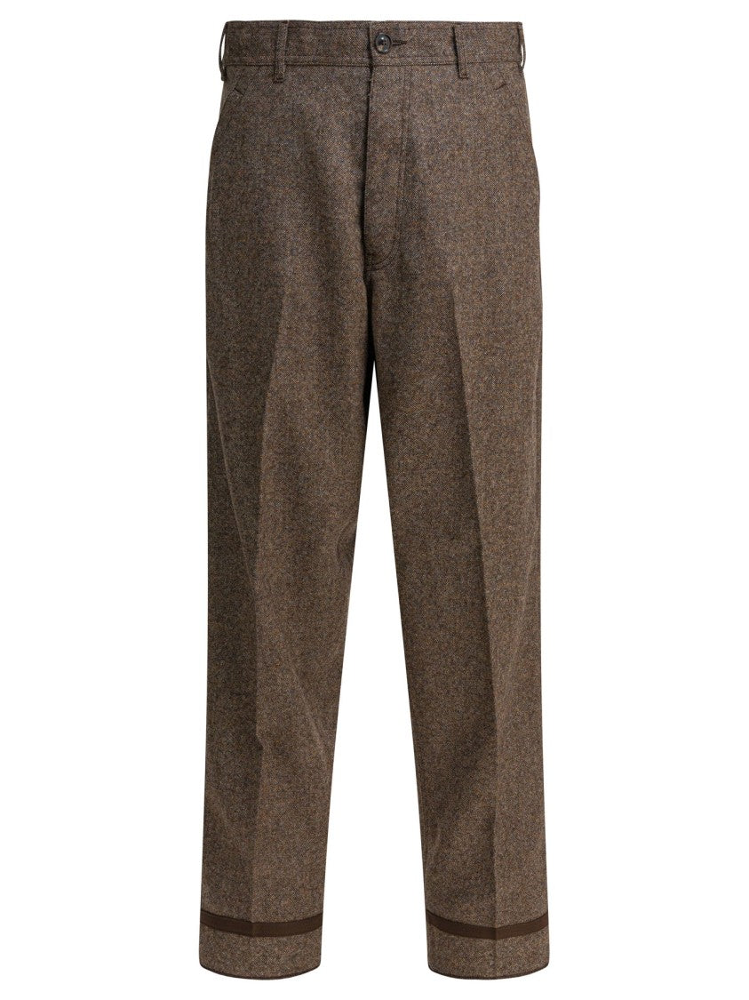 Maison Margiela Wide-Leg Wool Pants With Low Waist
