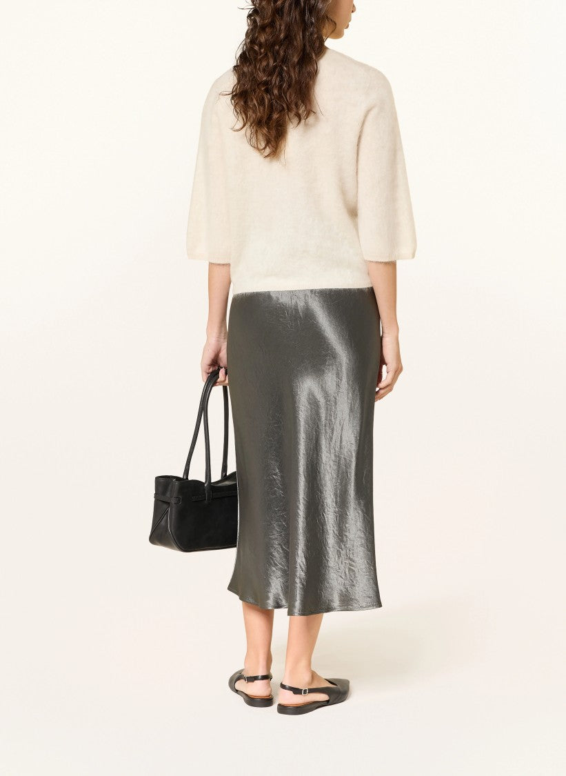 Max Mara Midi Skirt With Shiny Finish And A-Line Silhouette