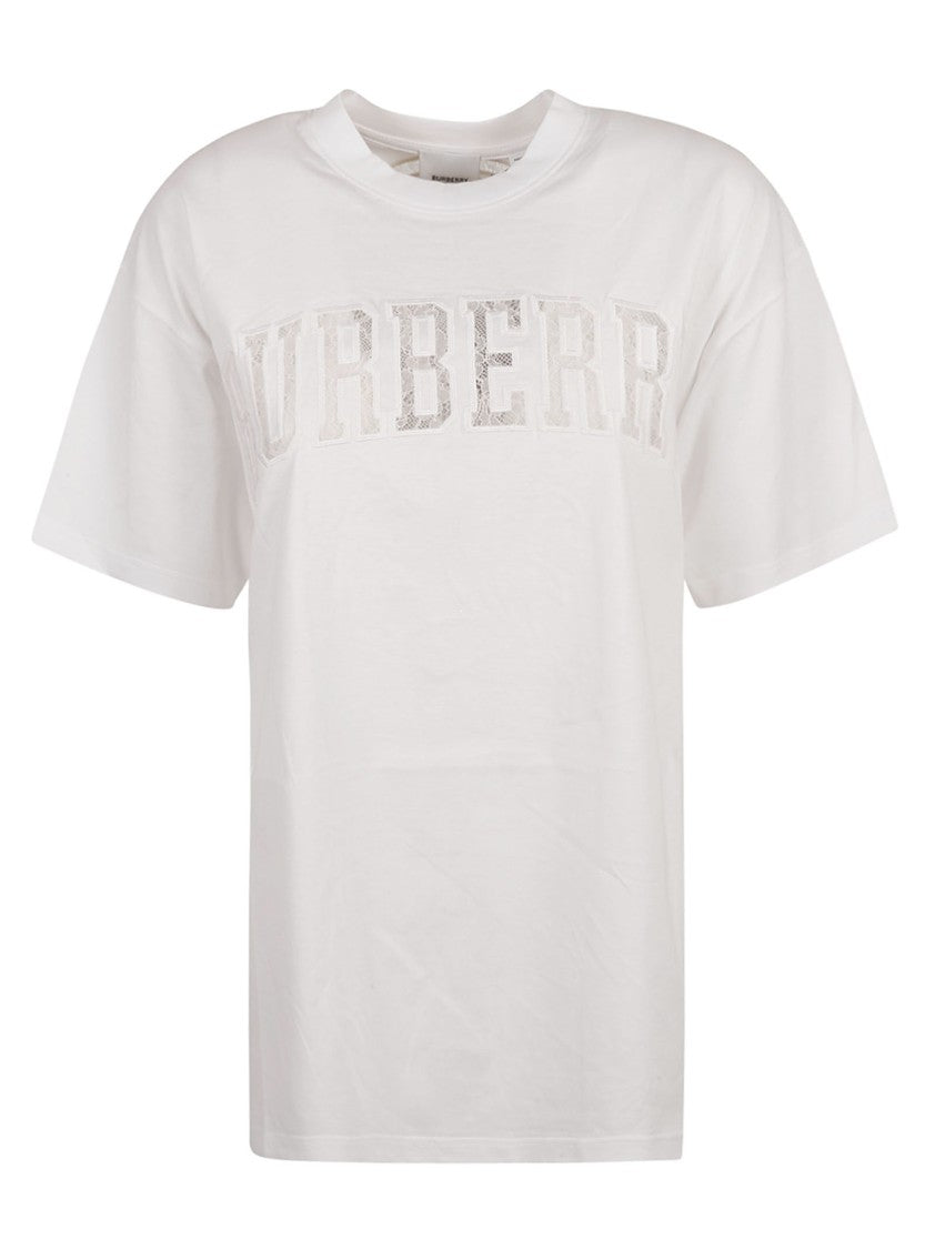 Burberry Oversized Cotton T-Shirt With Textured Logo