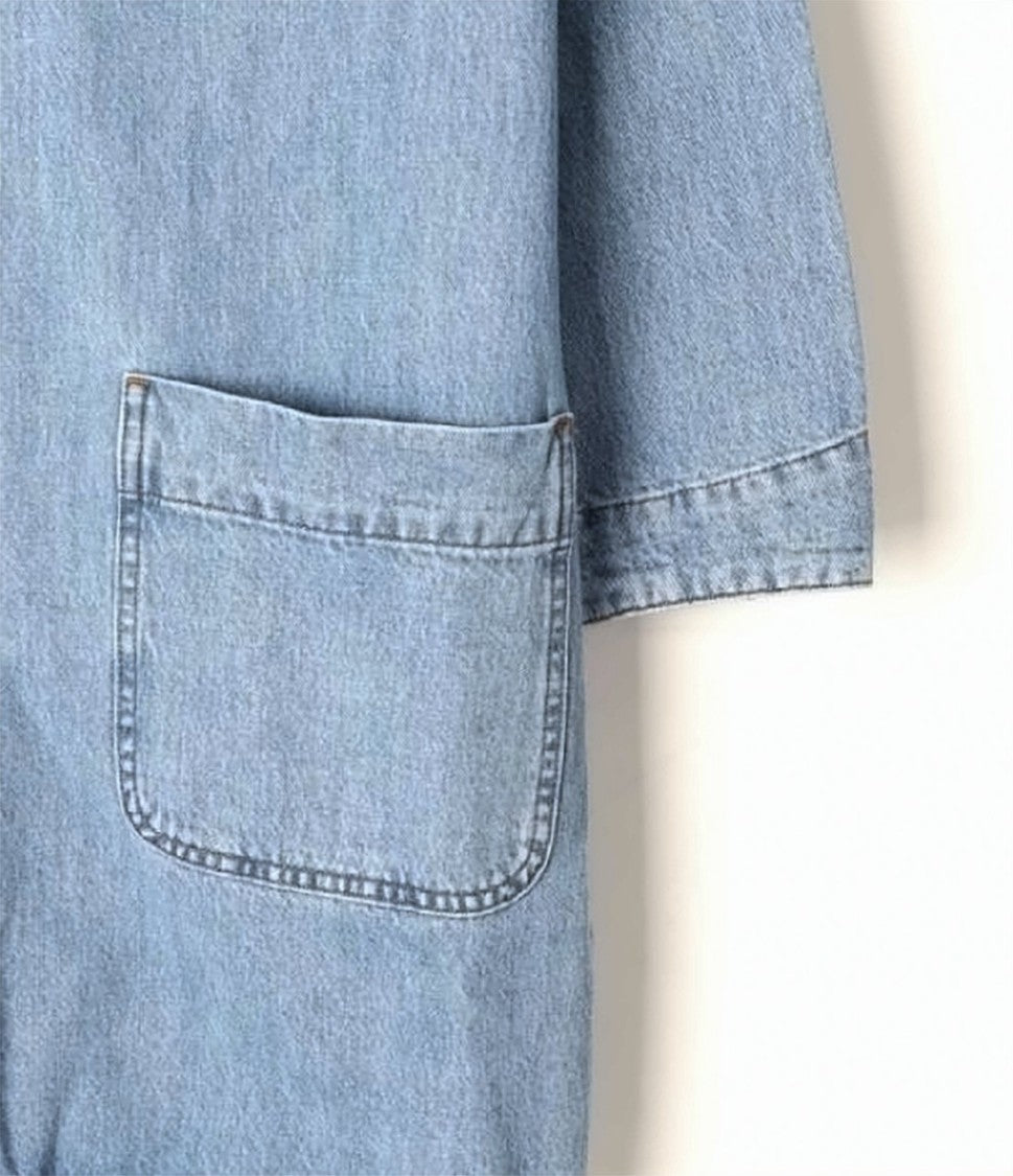 A.P.C. Midi Denim Dress With Classic Collar