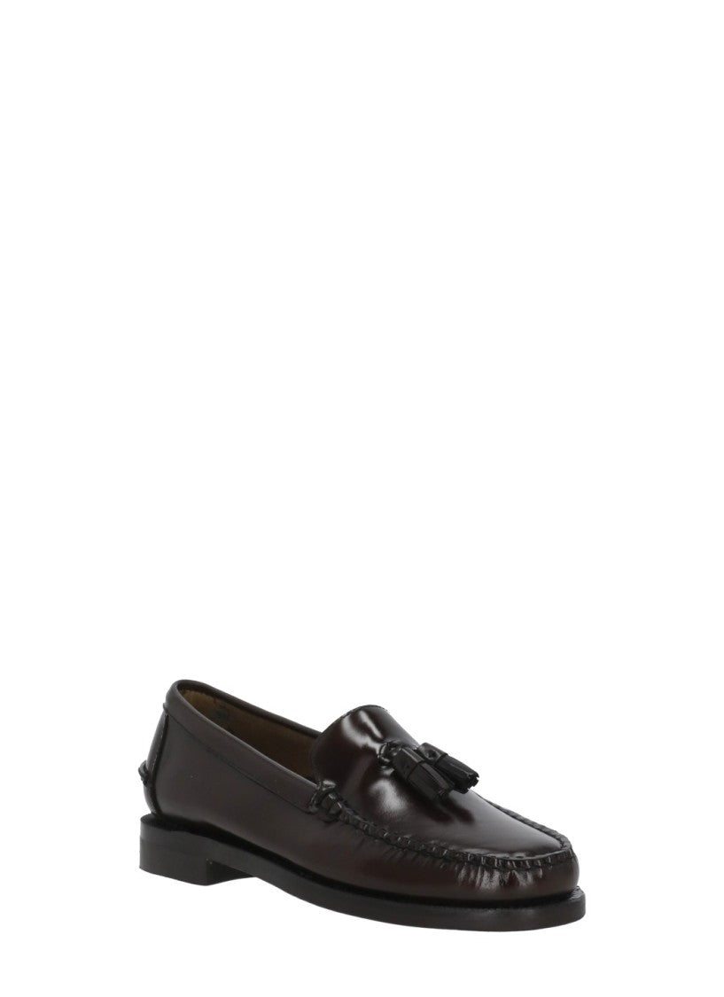 Sebago Dark Burgundy Glossy Patent Leather Tassel Loafers