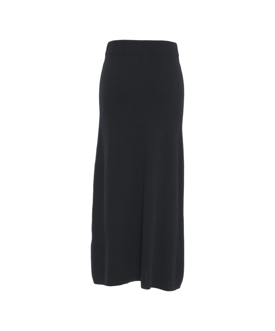 Peuterey Midi-Length Knitted Wool Skirt With Fitted Waistband