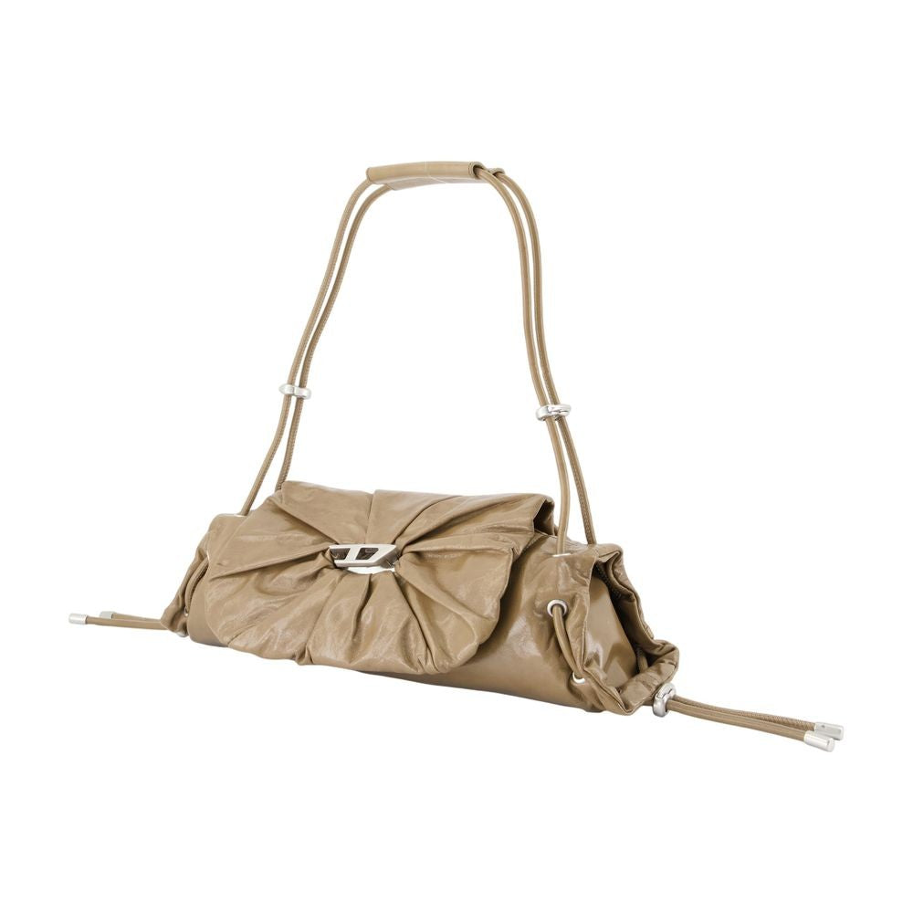 Diesel Scrunch-D Small Shoulder Bag - Leather - Beige