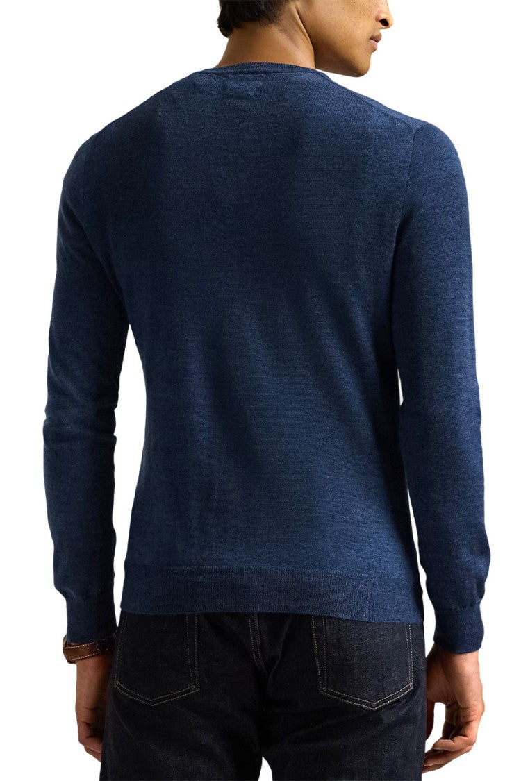 Polo Ralph Lauren Soft Sky-Blue Wool Crew Neck Knitwear