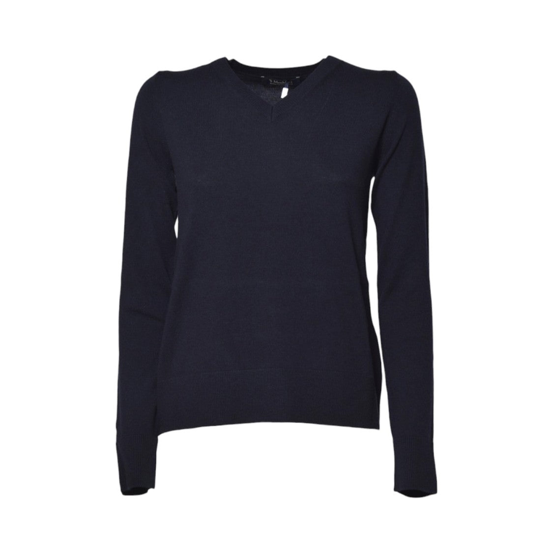 Max Mara Fitted V-Neck Knit Sweater With Ribbed Details