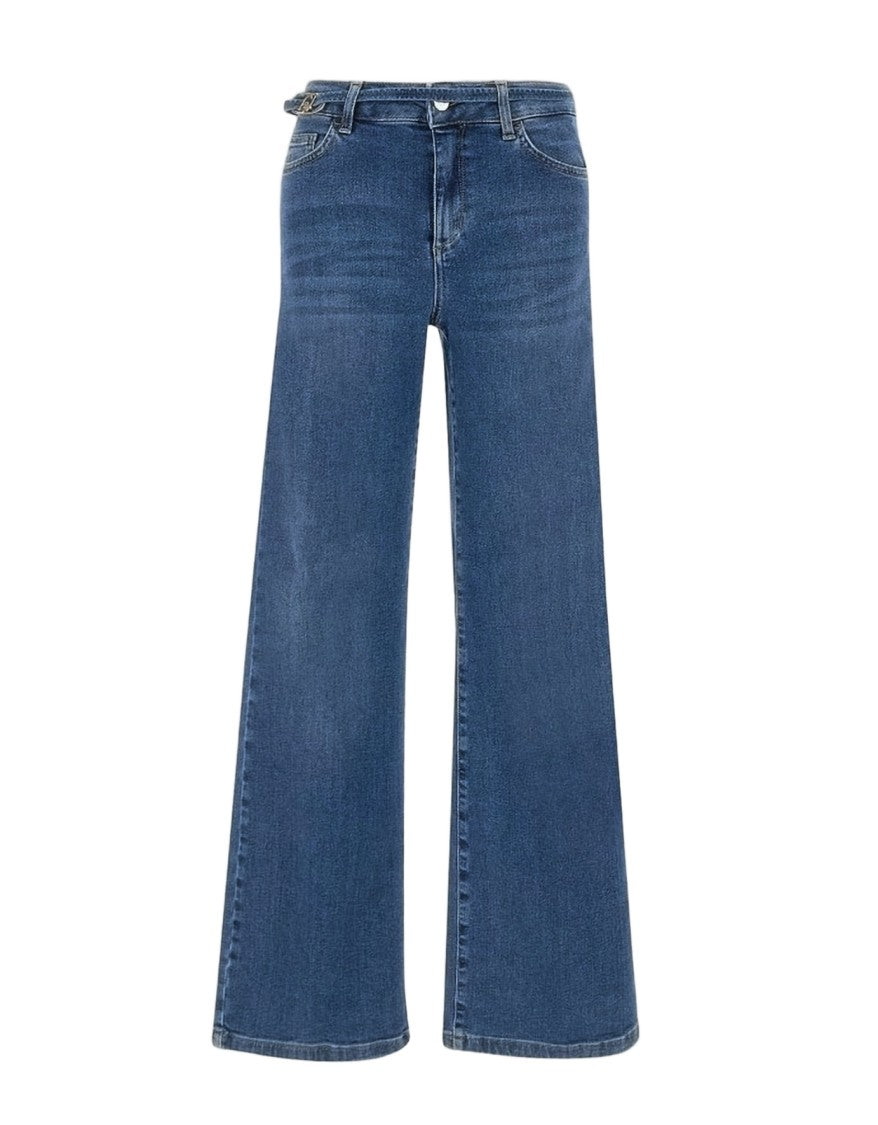 Liu Jo High-Waisted Flared Jeans With Tone-On-Tone Belt