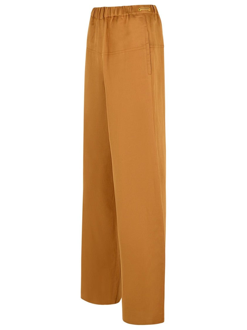 Max Mara Honor' Brown Linen Blend Trousers