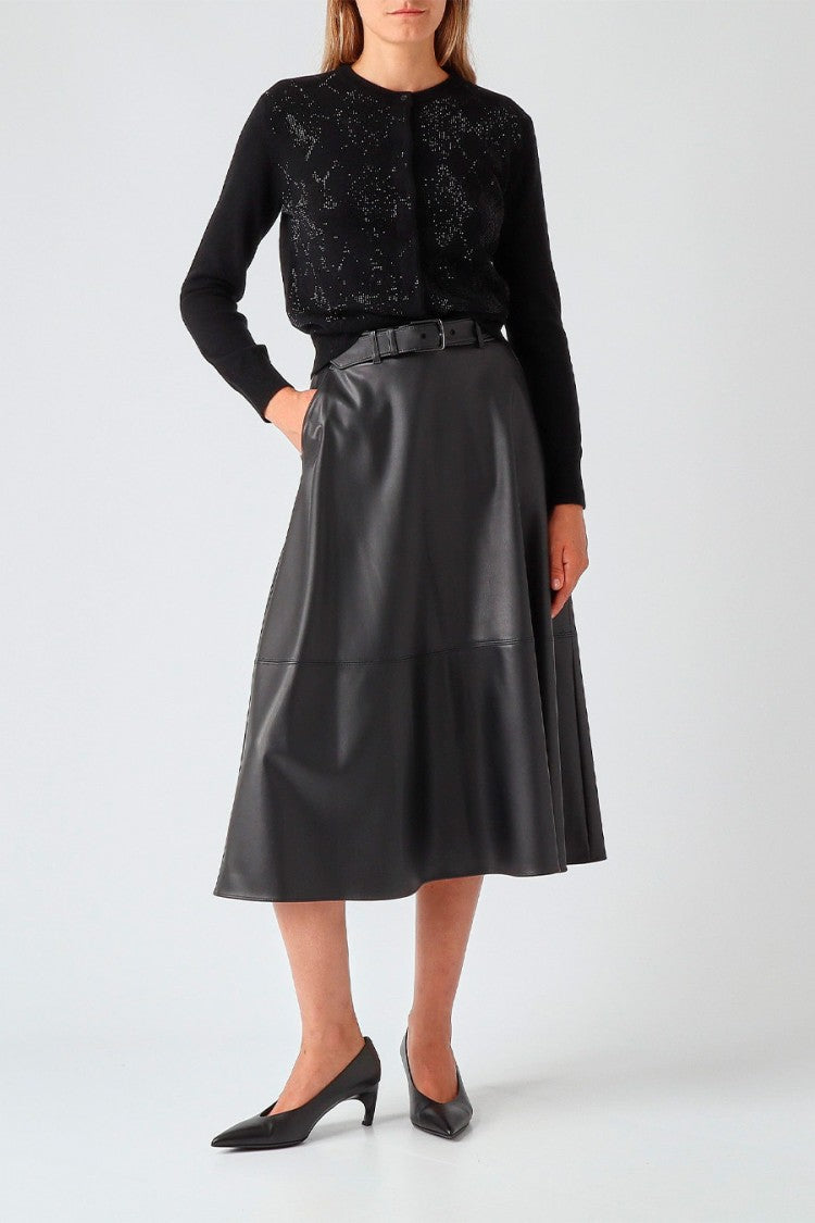 Max Mara Black Mstgiovane Diamond-Pattern Wool-Blend Cardigan