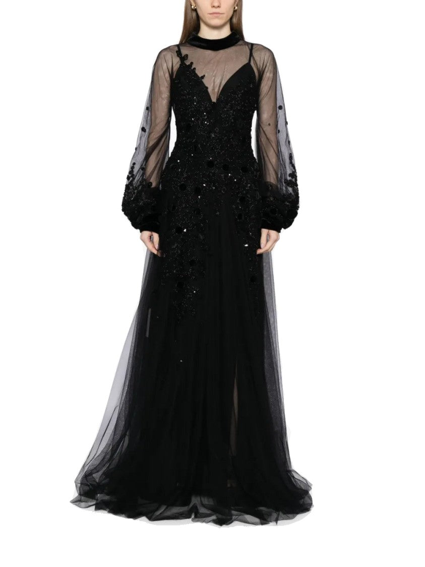 Saiid Kobeisy Embroidered Tulle Dress
