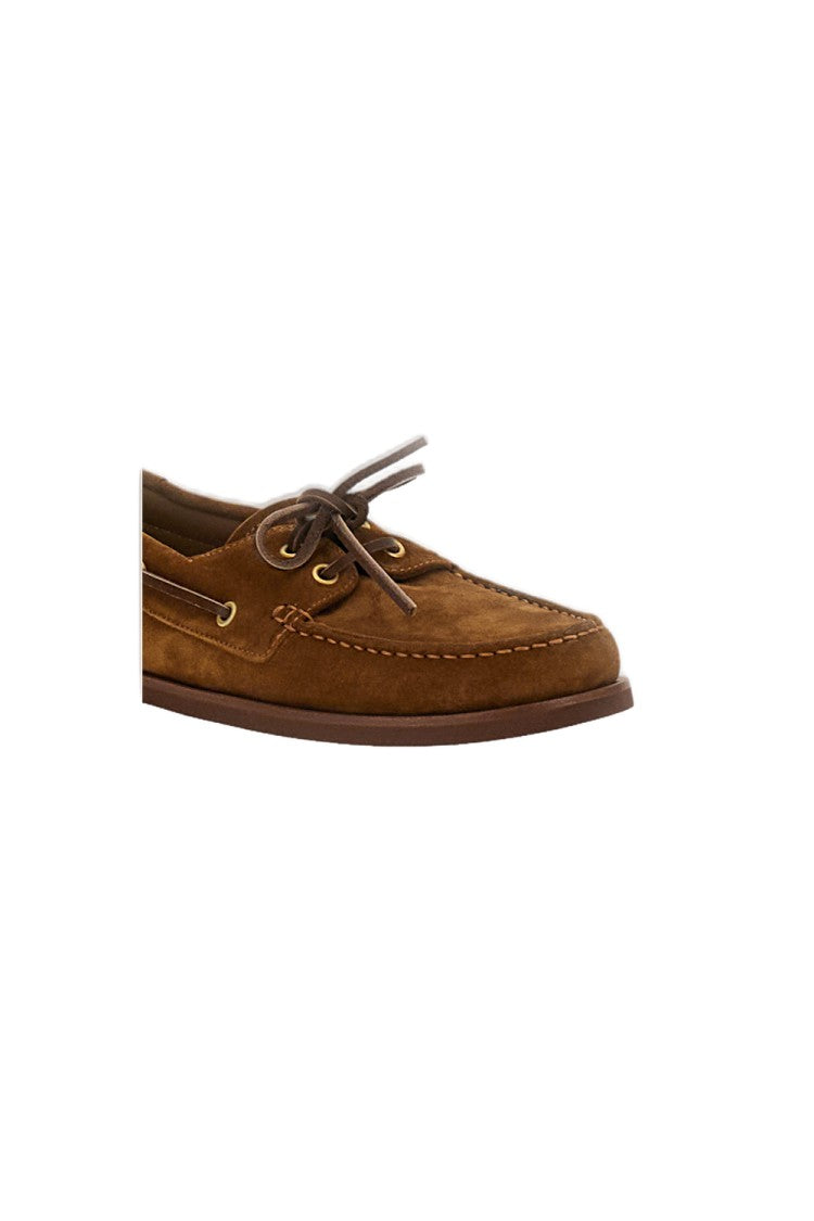 Gianvito Rossi Brown Vandee Suede Boat Shoes