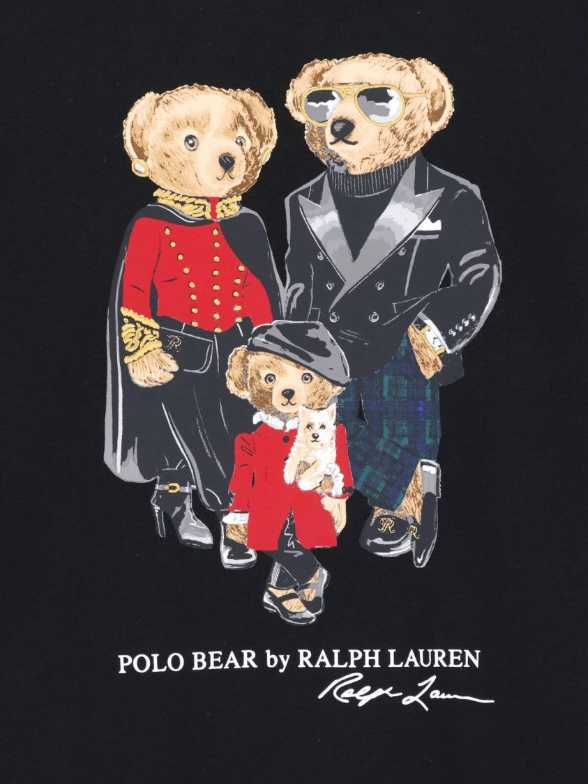Polo Ralph Lauren Black Polo Bear Graphic Cotton-Blend Hoodie