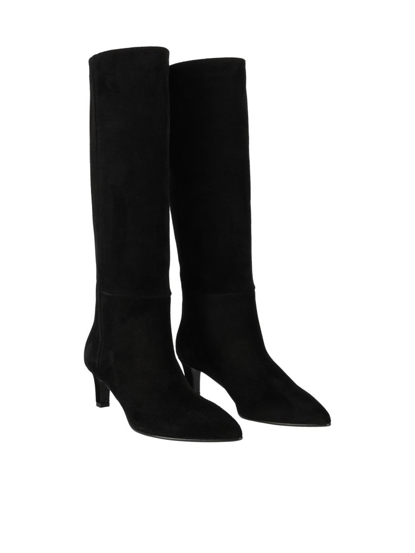 Via Roma 15 Liscio 777 Pointed-Toe Suede Knee-High Boots