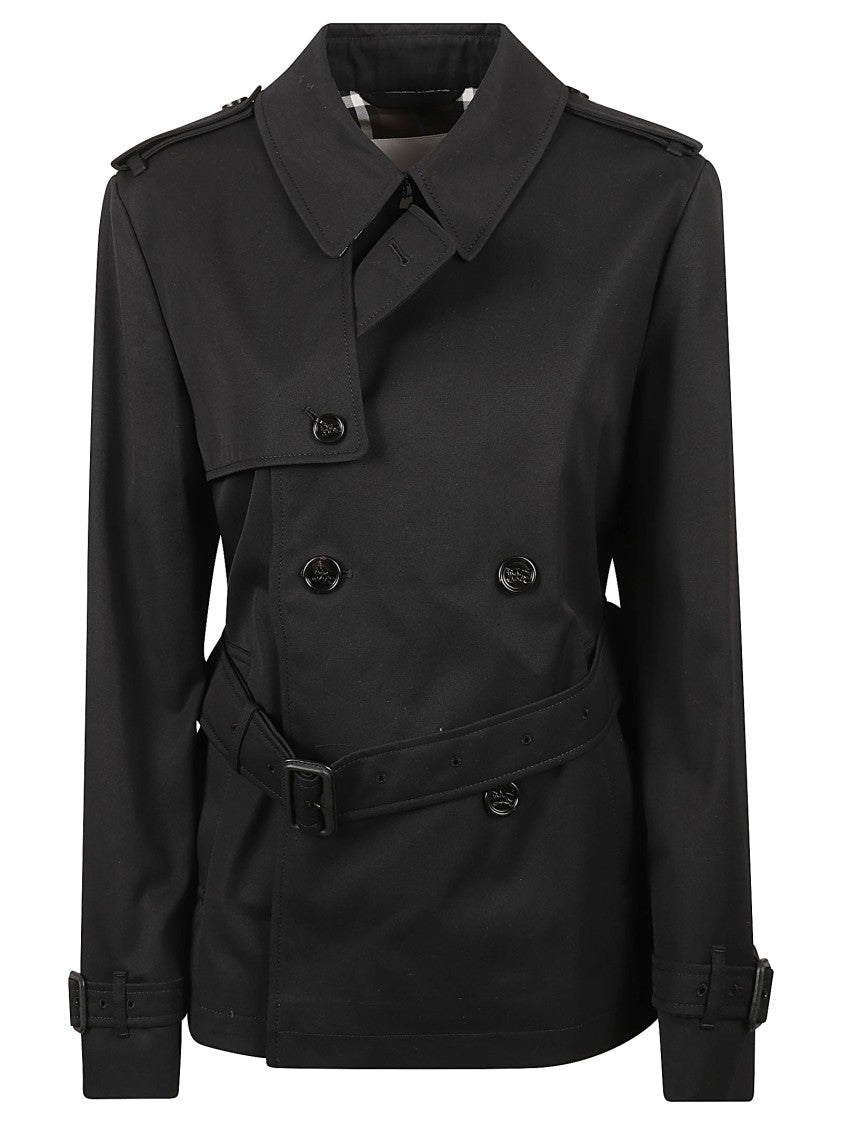 Burberry Double-Breasted Belted Black Coat