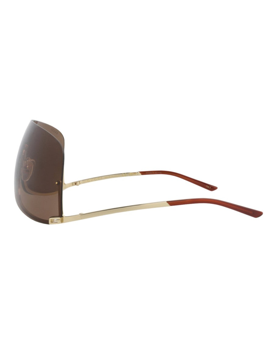 Gucci Shield-Frame Metal Sunglasses
